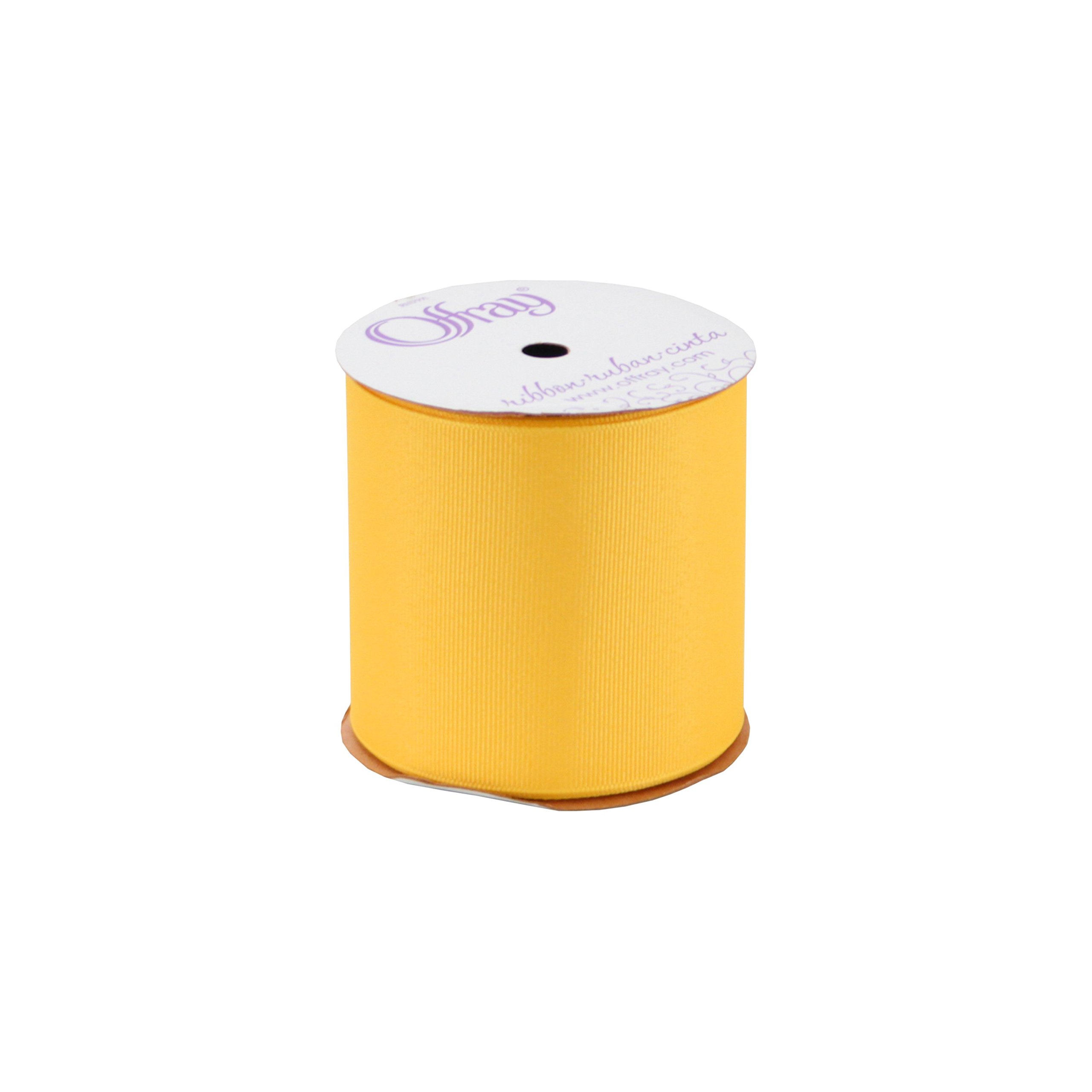 Offray Berwick, 3-Inch by 9-Feet, Maize Grosgrain Fabric Ribbon