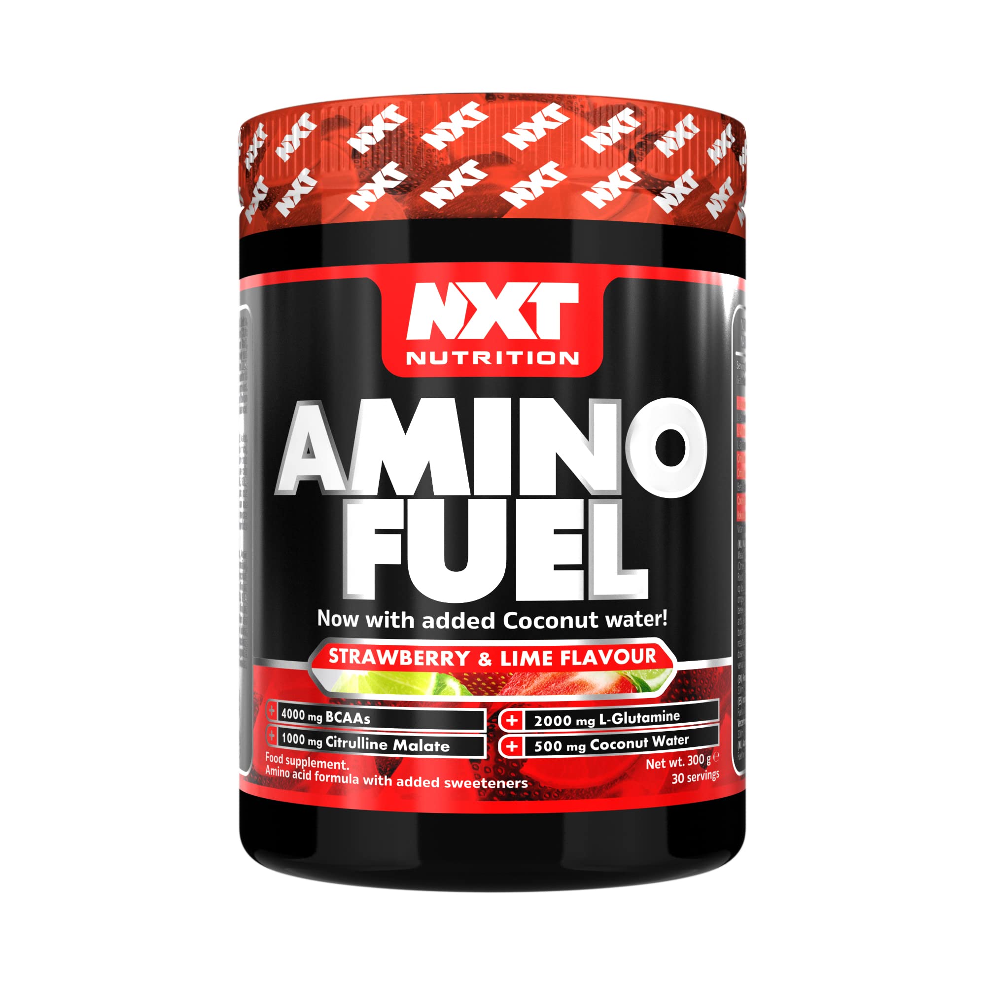 NXT Nutrition Amino Fuel Energy Drink | BCAAs Amino Acids with Beta Alanine, Vitamin D3 and Citrulline Malate – for Performance, Endurance and Energy Support | (Strawberry Lime)