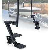 Aupar Boat Trailer Steps, Heavy Duty Trailer Tongue Steps with Handle, Universal Fit for 3" x 3", 4" x 4" &amp; 3" x 5" (3 Step, Textured Tread)
