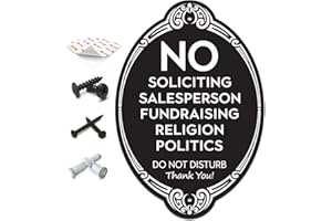 SignSeries No Soliciting Sign for House - No Knock Door Sign, 5.75" X 4" - All Mounting Hardware Included, Easy Installation on Wall, Door or Doorbell - Heavy Duty and Weather Resistant