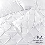 K&A Pintuck Pinch Pleat Duvet Cover Set White 137x200 with Pillowcase view 4