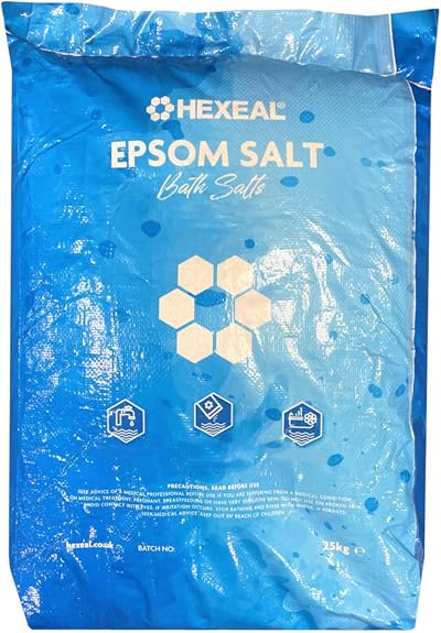 Hexeal Epsom Salt 25kg FCC Grade Magnesium Sulphate for Bath & Garden