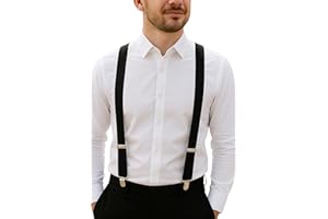 trilece Suspenders for Men - Adjustable Elastic Mens Suspenders with Heavy Duty Strong Clips