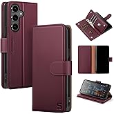 Shieldtop Compatible with Samsung Galaxy S25 Plus Wallet Case with Card Holder,Women Men RFID Blocking PU Leather Flip TPU Protective Cover Credit Card Slots,Phone Case for S25 Plus 6.7",Wine Red