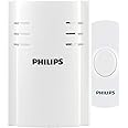Philips Wireless Doorbell Kit, Plug-In Reciever, 1 Push Button, 8 Melodies, 4 Volume Levels, 150 Ft Range, White, DES2180W/27