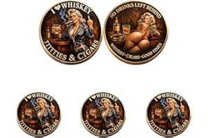Bad Attitude Whiskey Coin – Vintage Pin-Up Novelty Bar Coins, Funny Whiskey & Cigar Collectible Token, Retro Bar Decor Gift f