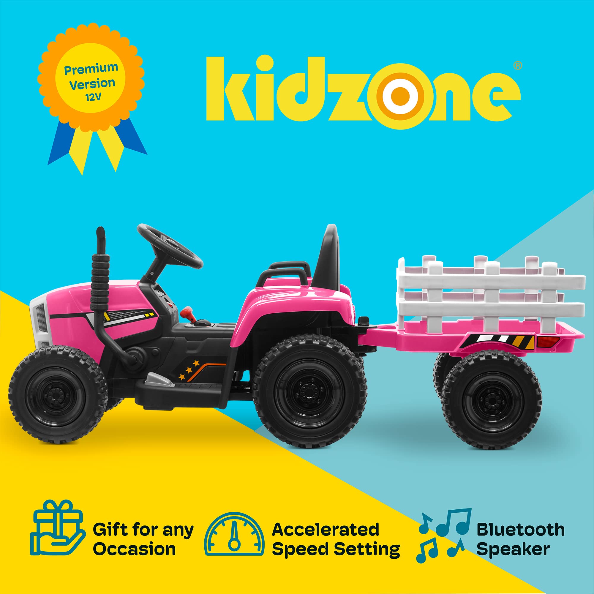 Kidzone 12V 7AH Premium Version With EVA Treaded Tires Dual 35W Motors ...