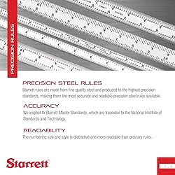 Starrett Spring Tempered Steel Rule with Satin
