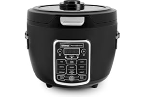 AROMA HOUSEWARES Aroma Professional ARC-1230B Grain, Oatmeal,Slow Cooker, Saute, Steam, Timer, 10 Cup Uncooked/20 Cup Cooked, Black