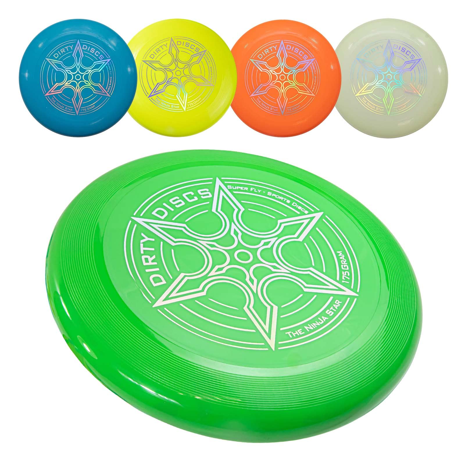 Indy - Dirty Disc (175 g) (Green) Frisbee, Professional Frisbee Disc, Throwing Disc, Flying Disc, Sports Toy, Sports Game for Children and Adults