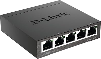 D-Link DGS-105/B 5-Port Gigabit Metal Desktop Unmanaged Network Switch UK