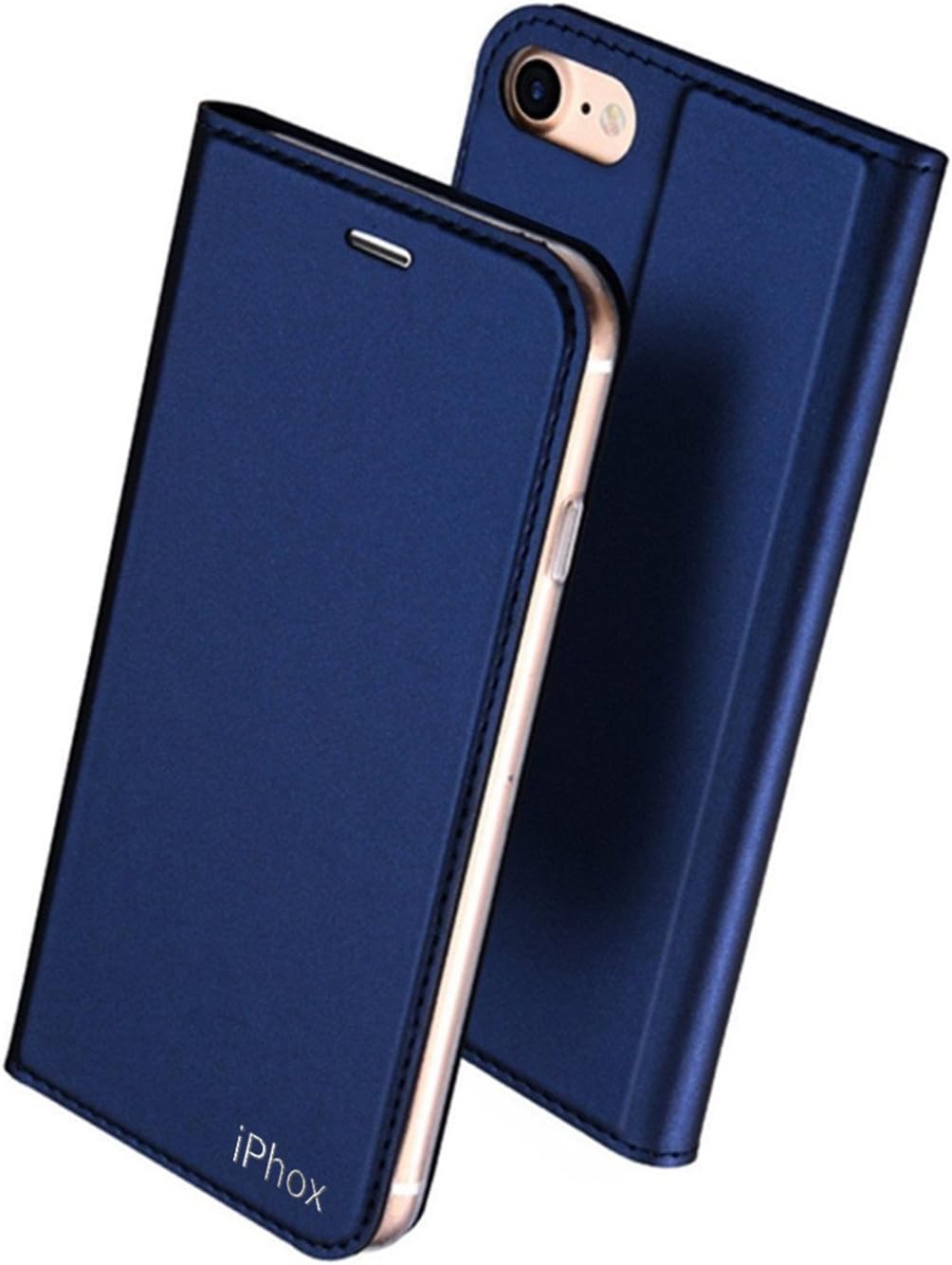 iPhone 6S Plus Case, IPHOX iPhone 6 Plus Flip Case, [Blue] 6S+ & 6+ Leather Case with [Cash & Card Slots] [Kickstand] [Magnetic Closure] Folio Flip Slim Cover Case for iPhone 6S Plus & 6 Plus, D