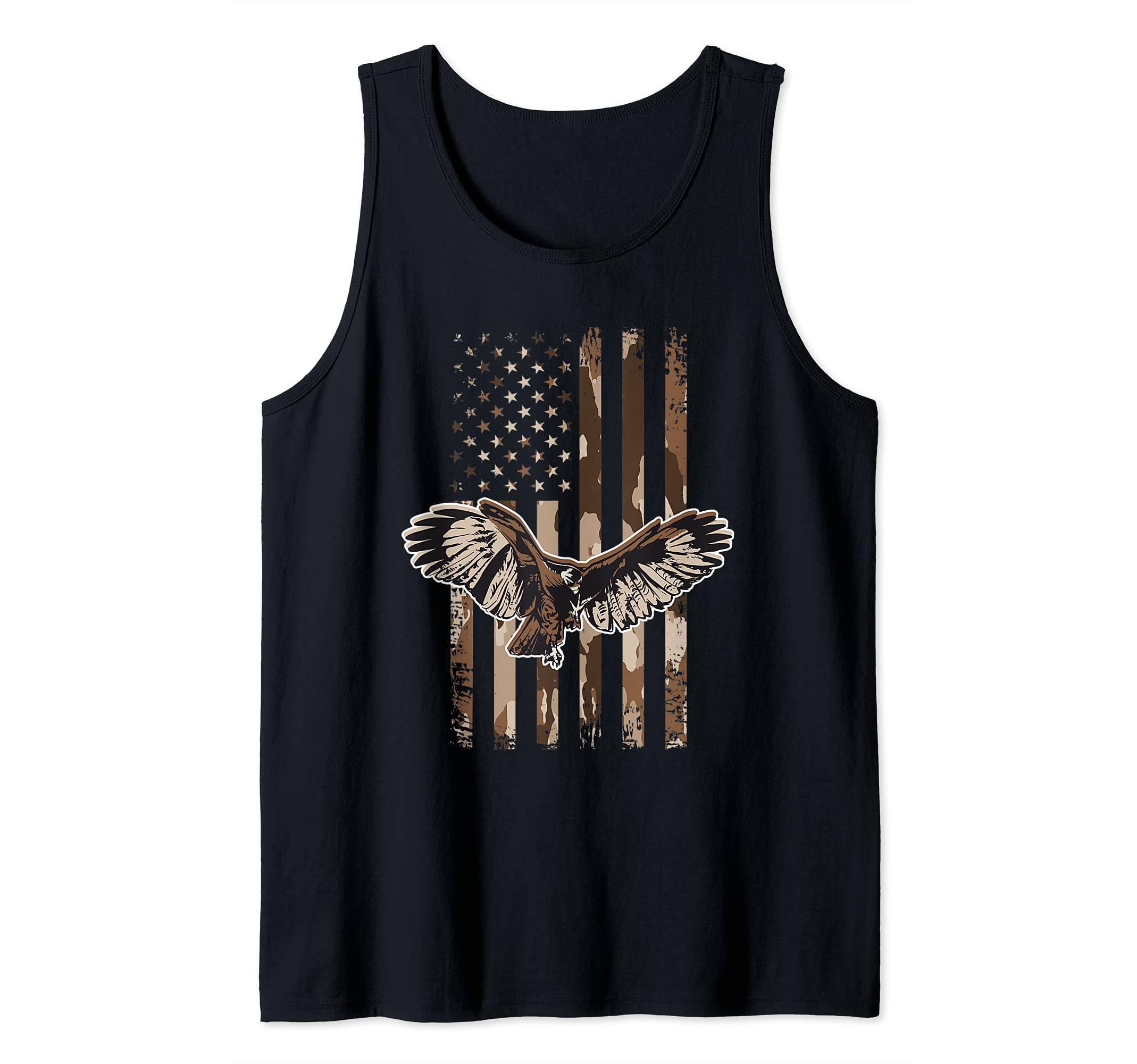 Camouflage American Flag Birdie Grouse Hunters Camo Tank Top