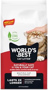 World's Best Cat Litter Multiple Cat Unscented 15-Pounds