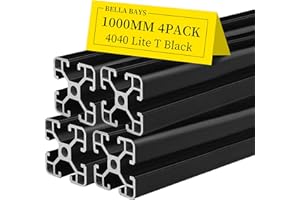 4pcs 4040 T Slot Aluminum Extrusion Profile 1000mm 39.37inch European Standard Anodized Extruded Linear Rail Guide Frame for DIY Workbenche Furniture Fitness Equipment Machinery Shelf Black BELLA BAYS