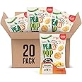 PeaKaPop Veggie Chips – Plant-Based, Healthy Veggie Crisps with Pea, Lentil & Chickpea Protein – Gluten-Free, Popped Chips – Snack Size for Kids & Adults – 1 oz Bags (20-Pack) – White Cheddar
