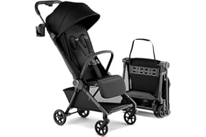 Mompush Nexis Carbon Travel Stroller, Ultra-Lightweight 11.5 lbs, Compact & Airplane Carry-On Approved, One-Second Auto-Fold, One-Hand Full Recline, from Birth to 50 lbs, JPMA Certified