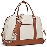 BOSTANTEN Travel Weekender Bags For Women Leather Duffle Bag Womens Overnight Bag Large Duffel Tote with Trolley Sleeve Flight Approved