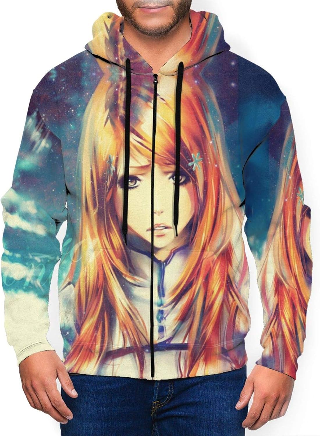 RONGYUANDS Bleach Adults Hoodies with Hat ZipUp Sport Hoodies