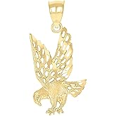 Jewels By Lux 10kt Yellow Gold Diamond-Cut Unisex Eagle Animal Charm Pendant