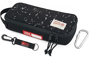 RE ROUGH ENOUGH Rough Enough Small Tool Bag Pouch Box for Men Heavy Duty Large Black Pencil Case for Kids Boys School Waterproof Cordura Anti Shock Padding