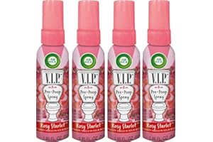 Air Wick V.I.P. Pre-Poop Toilet Spray | Rosy Starlet Scent | Contains Essential Oils | Travel Size Air Freshener | Up to 100 uses - 1.85 Ounce (Pack of 4)