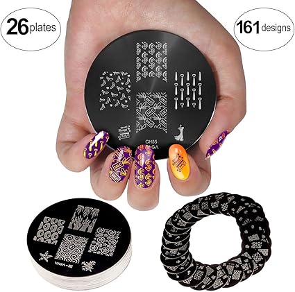 vaga 26 placas para decoracion de unas summer con 161 disenos plantilla para nail art stamping y manicura set de placa para estampar accesorios