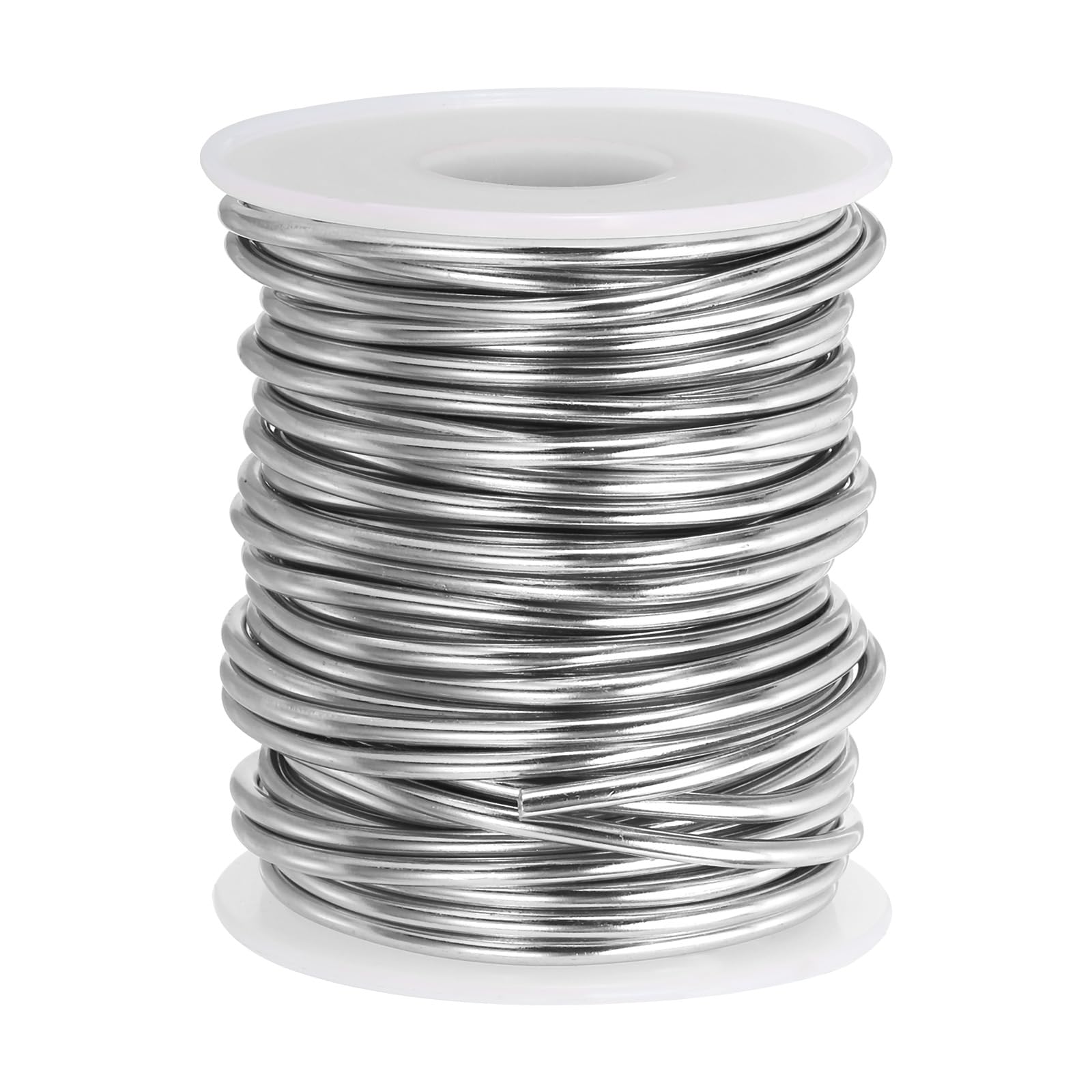 PATIKIL 53 Feet Aluminum Craft Wire, 2.5mm/10 Gauge Anodized Bendable Sculpting Aluminum Wire for Crafts Floral Wreath Jewelry Making, Silver