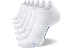 FITRELL Men's 6 Pack Ankle Running Socks Low Cut Cushioned Athletic Sports Socks 7-9/9-12/12-15