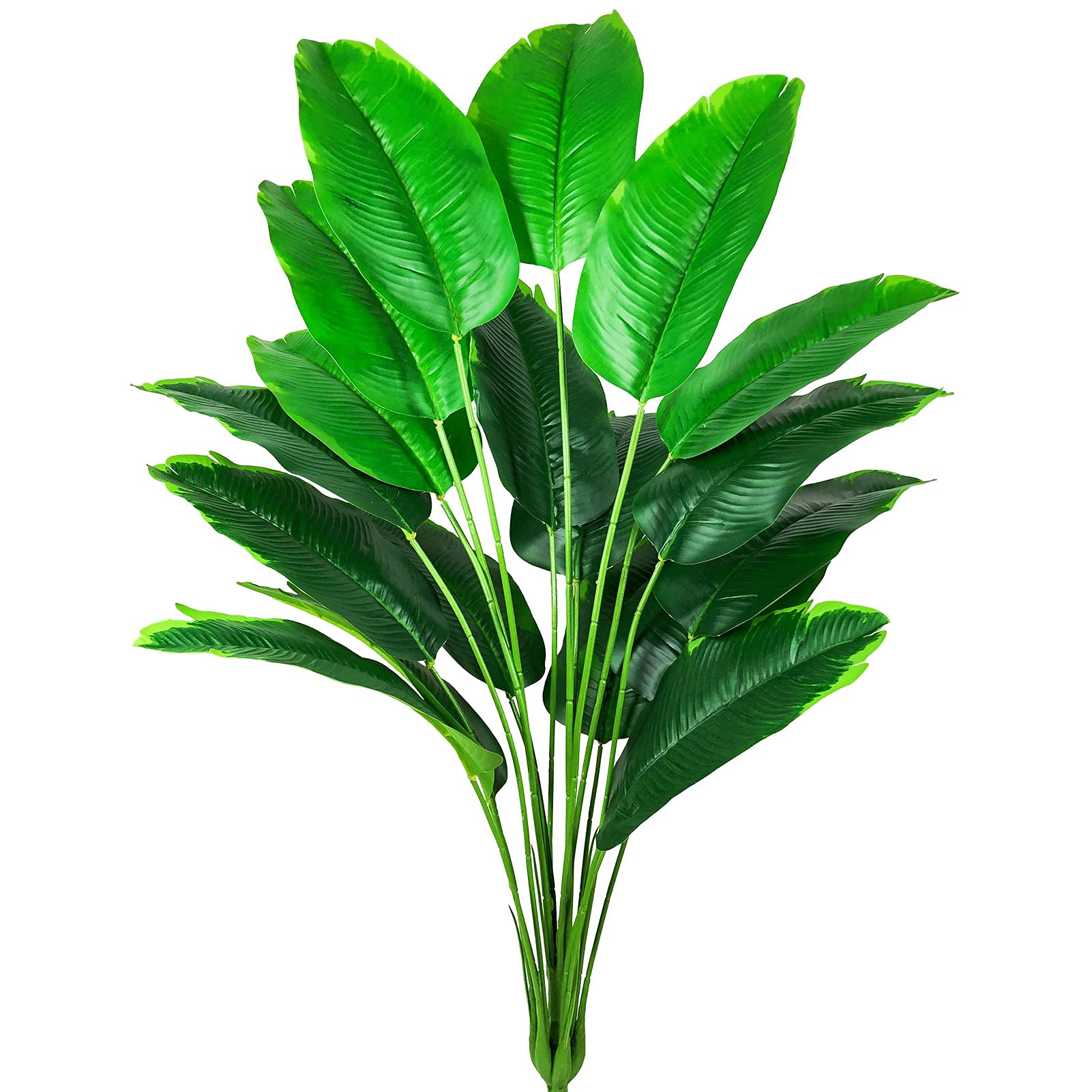 AIVORIUY Artificial Plants Fake Banana Tree Leaves with Stems 31" Tall Faux Bird of Paradise Palm Tree Imitation Frond Green Leaf Tropical Plants Greenery Floral Jungle Party Home Garden Decoration