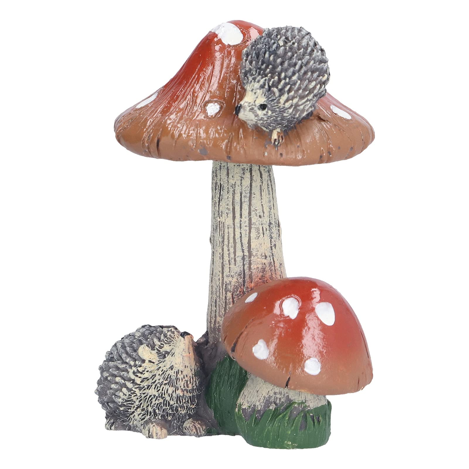 Garden Decor,2Pcs Hedgehog Mushroom Ornament Miniature Animal Statue Bonsai Decoration for Garden, Yard, Fairy Garden (Brown mushroom)