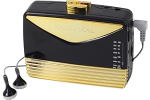 Studebaker Walkabout Personal Stereo Cassette Player with AM/FM Radio (Black/Gold)