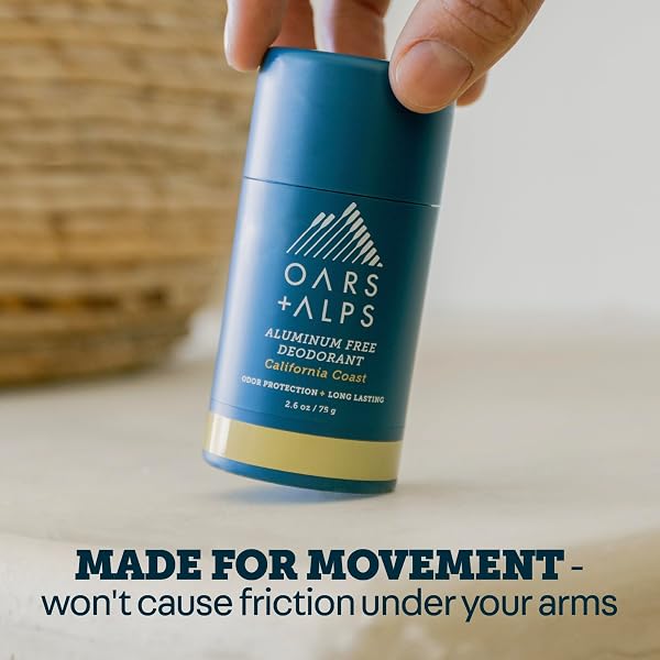 OARS + ALPS ALUMINUM FREE DEODORANT FOR MEN | LONG LASTING ODOR PROTECTION, CLEAR & FREE OF WHITE RESIDUE, ANTI-CHAFING SMOOTH GLIDE, DERMATOLOGIST TESTED, CALIFORNIA COAST, 3PK, 2.6OZ