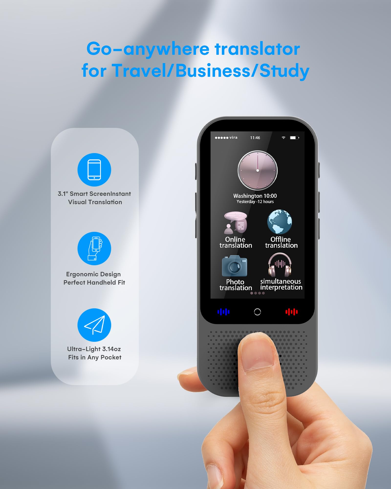 Language Translator Device No WiFi Needed, Upgraded S80 Pro Ai ChatGpt PortableTranslator with 138 Languages, Real-Time Two-Way Voice Offline/Photo/Translation Device for Travel Business Learning