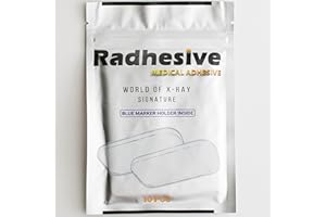 RADHESIVE 10PCS X-Ray Marker Adhesive Strips with Blue Holder, Extra Strong & Sticky, Heavy Duty, Washable & Reusable Medical Adhesive Strips For Radiologists & Medical Professionals, By World of Xray