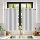 Deconovo Eyelet Thermal Insulated Room Darkening Curtains 2 Panels 42x84 Silver view 9