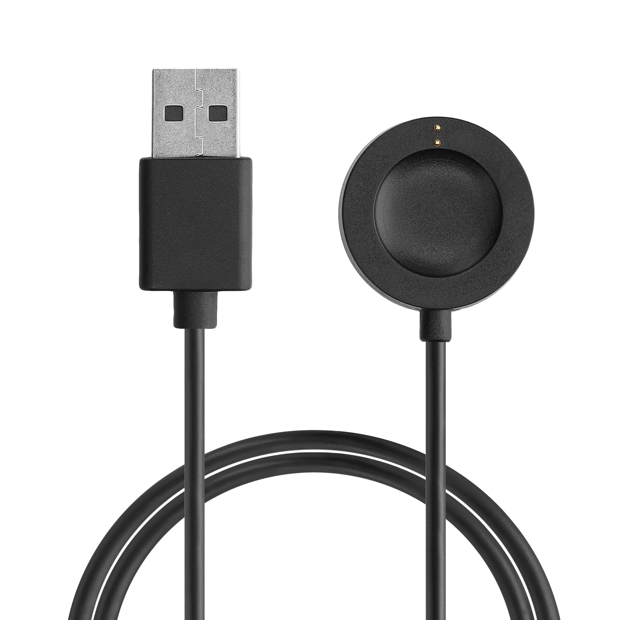 kwmobile USB Cable Charger Compatible with Fossil Gen 6 5 4 Smartwatch/Skagen Falster 2 Cable - Charging Cord for Smart Watch - Black