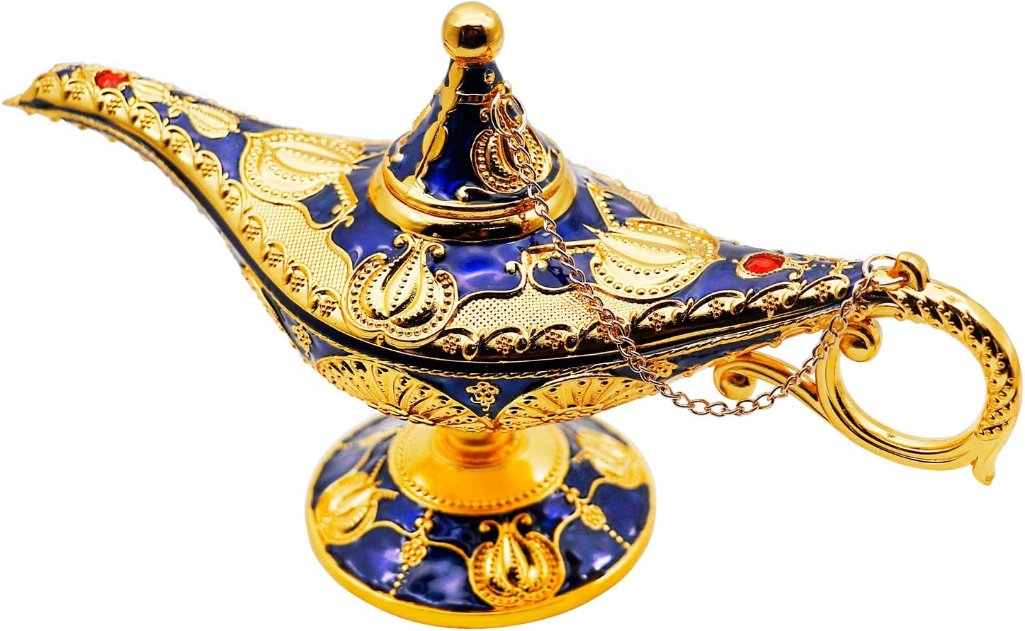 Oil Lamps & Accessories - Hsiwto Aladdin Magic Genie Lamps - Classic Vintage Magic Genie Light Costume Lamp for Home Wedding Table Decoration, Medium Size, Blue
