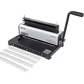 RAYSON TD1222 2:1 Wire Binding Machine, 12-Sheet Punch, 240-Sheet Capacity | 21 rectangular holes for Letter-size sheets, with adjustable 2.5, 3.5, and 4.5 mm margins. Durable metal construction.