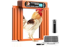 SUN ENERGISE Automatic Chicken Coop Door Solar Powered, Extra Large Size, Anti-Pinch Design, Battery Powered Auto Chicken Door with Timer & Light Sensor, Large Solar Coop Door with Remote Control