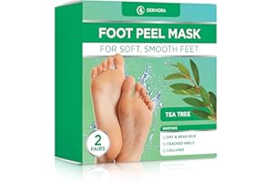 DERMORA Foot Peel Mask - 2 Pack of Regular Size Skin Exfoliating Foot Masks for Dry, Cracked Feet, Callus, Dead Skin Remover 