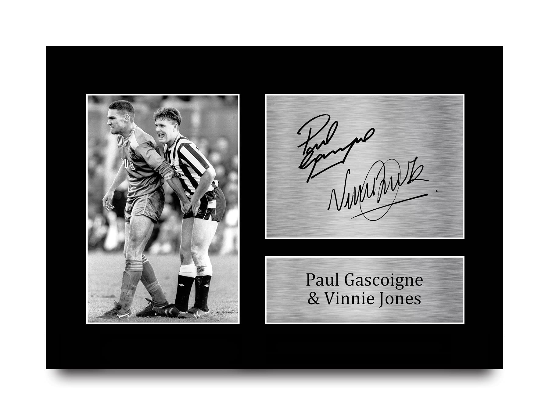 HWC Trading A4 Paul Gascoigne & Vinnie Jones Wimbledon FC Magpies The Nut Cracker Gifts Printed Signed Autograph Picture for Fans and Supporters - A4