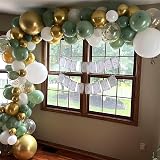 Isndare Sage Green and Gold Balloons Set 35 Pieces 12 Inch Confetti Latex view 9