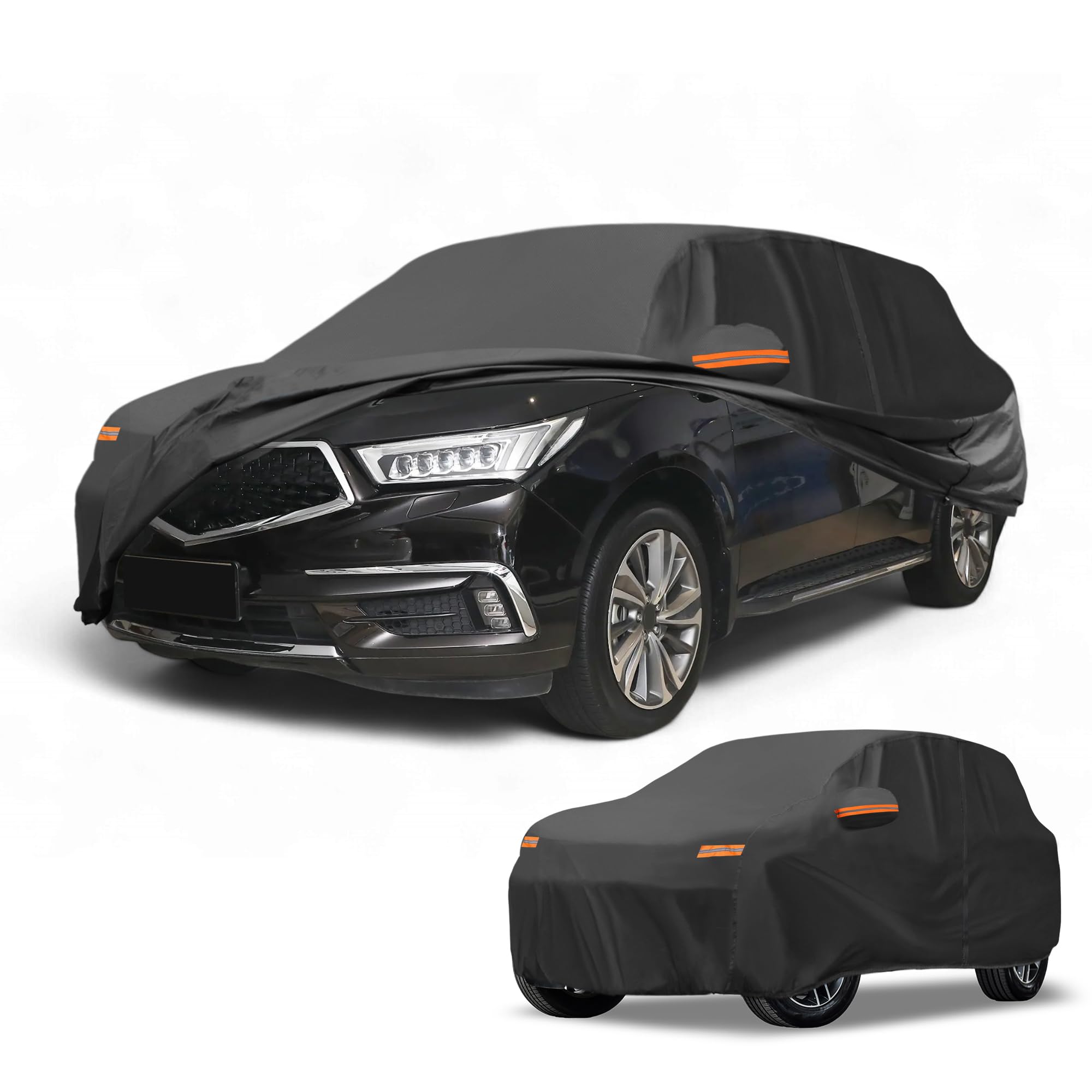 Photo 1 of Partuto Car Cover Waterproof All Weather Sun Rain Protection Full Exterior Cover for Acura MDX 190T-PU Black with Left Side Zippers