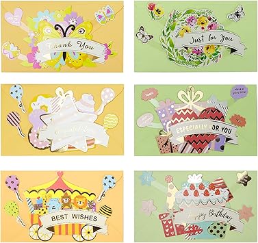 Amazon かわいいメッセージカード グリーティングカード 誕生日カード 立体カード 子供入学お祝い 卒業おめでとう 結婚式カード 祝いカード 感謝状 封筒付き グリーティングカード 文房具 オフィス用品