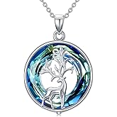 Dralox Deer Necklace for Women S925 Sterling Silver Crystal Deer Pendant Animal Necklace Birthday Anniversary Christmas Gifts for Women Mom Wife