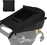 WD&CD Pram Sunshade Sun Cover with Viewing Window for Strollers UV 50+ Black view 2