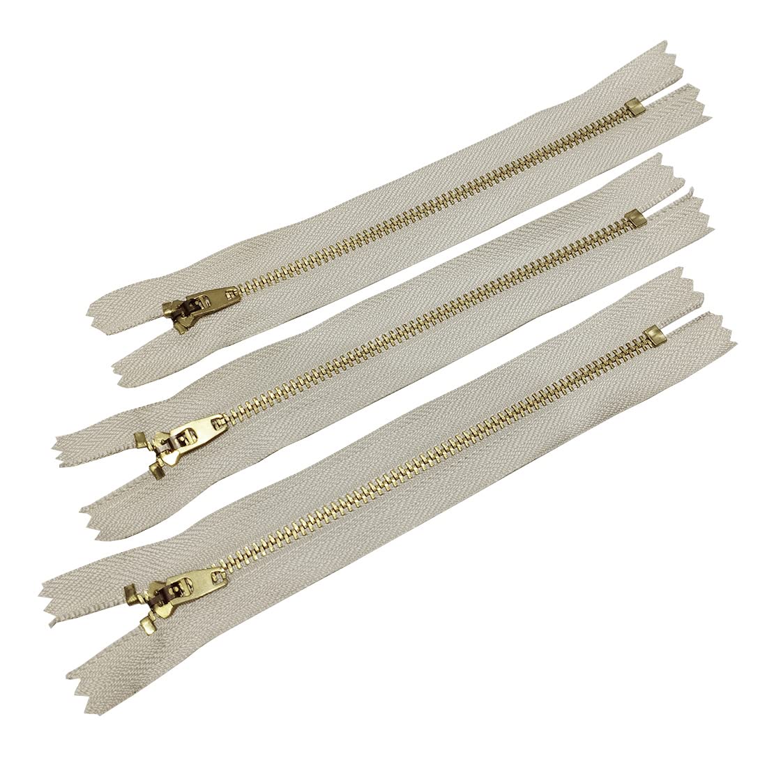 3 Units/Closed Brass Zippers, Maya 5#, Semi-Automatic Zipper for Sewing, for Sewing on Clothes, DIY, (3 units - 18cm, 307-gray)