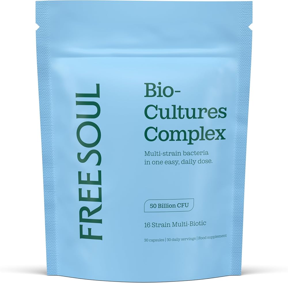 Free Soul 50 Billion CFU Pro Bio Cultures Complex 16 Strains 30 Caps