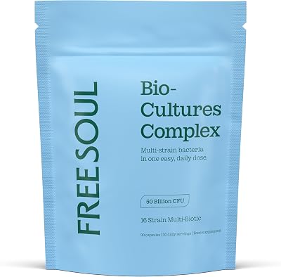 Free Soul 50 Billion CFU Pro Bio Cultures Complex 16 Strains 30 Caps